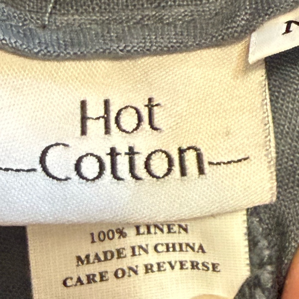 Hot Cotton Linen Cargo Pants Women’s Medium Gray Drawstring Utility outdoor - Picture 10 of 11